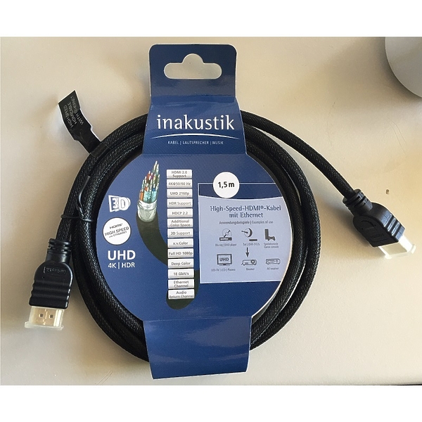 HDMI кабель In-Akustik Blue HDMI 1.5m #313990015 артикул 169416Si-1