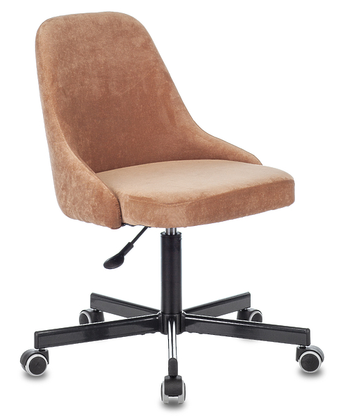 Кресло Бюрократ CH-340M/VELV90 (Office chair CH-340M light brown Velvet 90 cross metal) артикул 263417Si-1
