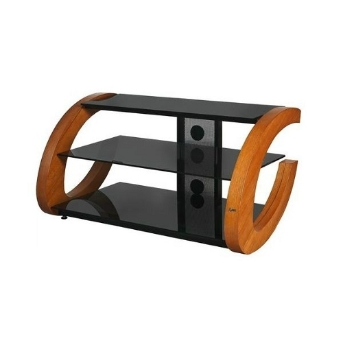 Подставка Akur GROSS 1200 (черный + тонированное стекло + ольха) артикул 102040Si-1