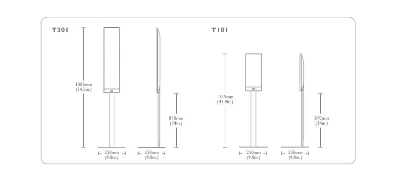 Стойки под акустику KEF T Series Floor Stand silver (SP3748AA) артикул 103744Si-1 фото 4