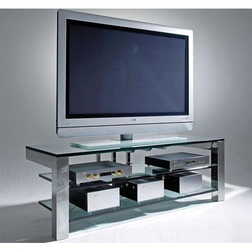 Подставка под ТВ и HI-FI Schroers Focus E150 stainless steel/clear glass артикул 315242FV-1