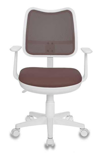 Кресло Бюрократ CH-W797/BR/TW-14C (Children chair CH-W797 brown seatbrown TW-14C mesh/fabric cross plastic plastik белый) артикул 263349Si-1 фото 3
