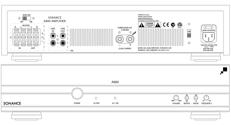 Sonance VP10SUB AMPLIFIER 230V артикул 114714Si-1 фото 3