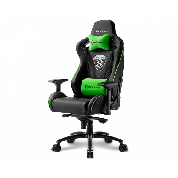 Кресло игровое Sharkoon SKILLER SGS4 BK/GN артикул 269930Si-1