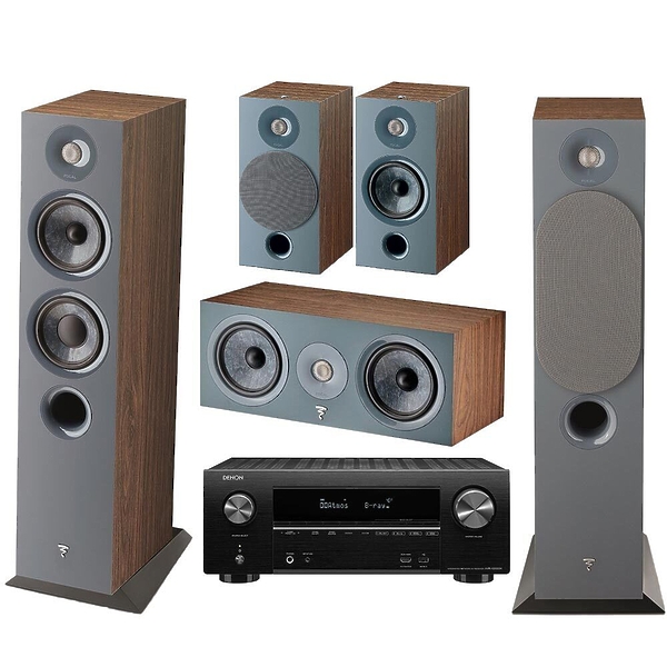 Комплект домашнего кинотеатра Focal Chora Set 5.0 (816+806+Center) Dark Wood + Denon AVR-X2600H black артикул 228161Si-1
