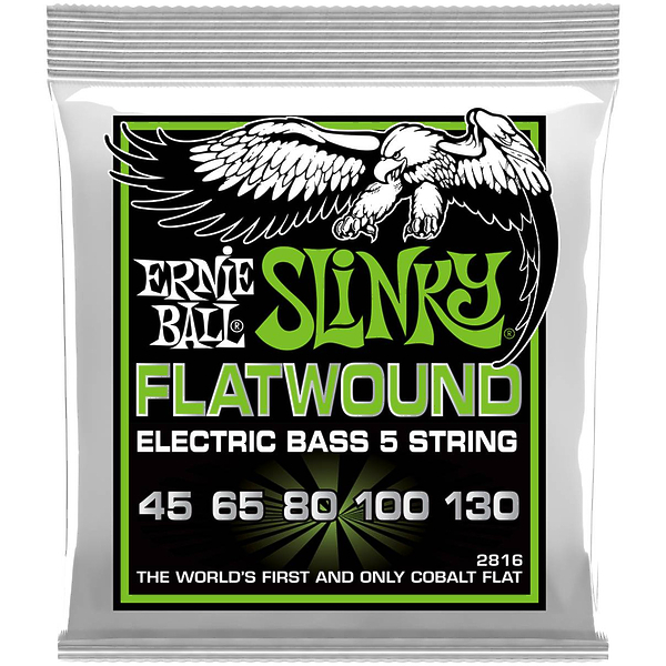 Струны для пятиструнной бас-гитары Ernie Ball 2816 Slinky Cobalt Flatwound Regular артикул 291156Si-1