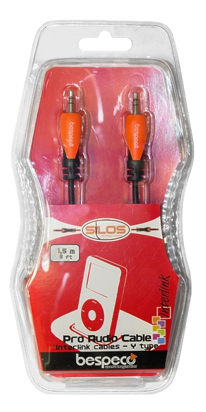 Кабель miniJack-miniJack Bespeco SLJJMS300 3 m артикул 257130Si-1 фото 3