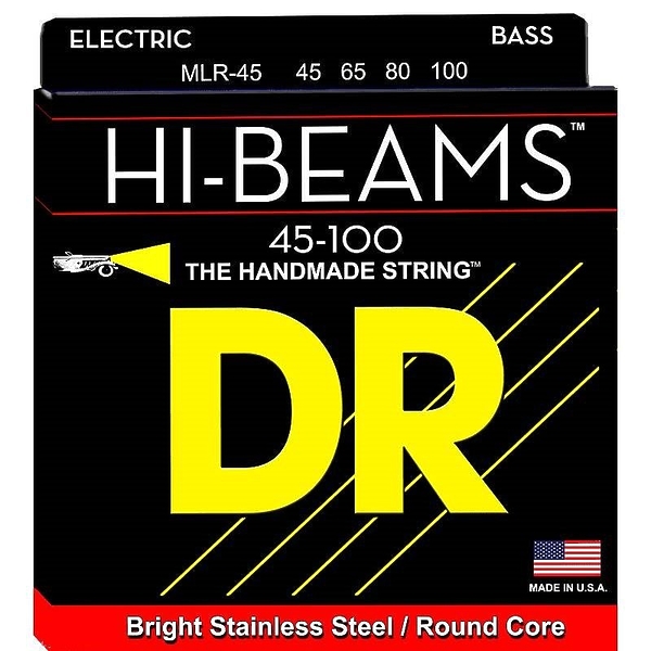 Струны для бас-гитары DR MLR-45 Hi-Beam Light 45-100 Medium артикул 291117Si-1