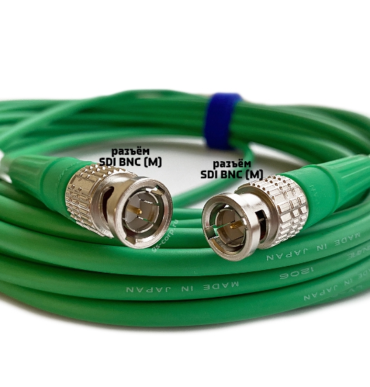 Кабель мобильный/сценический GS-PRO 12G SDI BNC-BNC (green) 7 метров артикул 313877Si-1