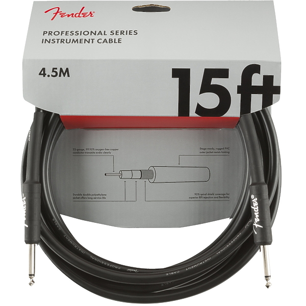 Инструментальный кабель FENDER 15' INST CABLE BLK артикул 198110Si-1