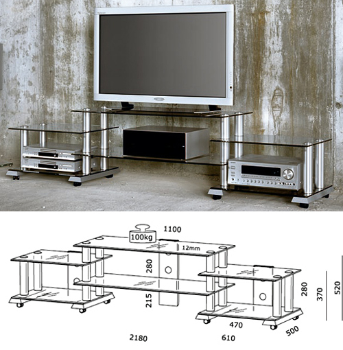 Подставка под ТВ и HI-FI Spectral ST910 Al-Si(2 boxes) артикул 315728FV-1 фото 3