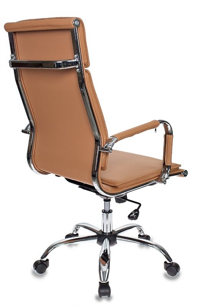 Кресло Бюрократ CH-993/CAMEL (Office chair Ch-993 light brown eco.leather cross metal хром) артикул 263413Si-1 фото 5