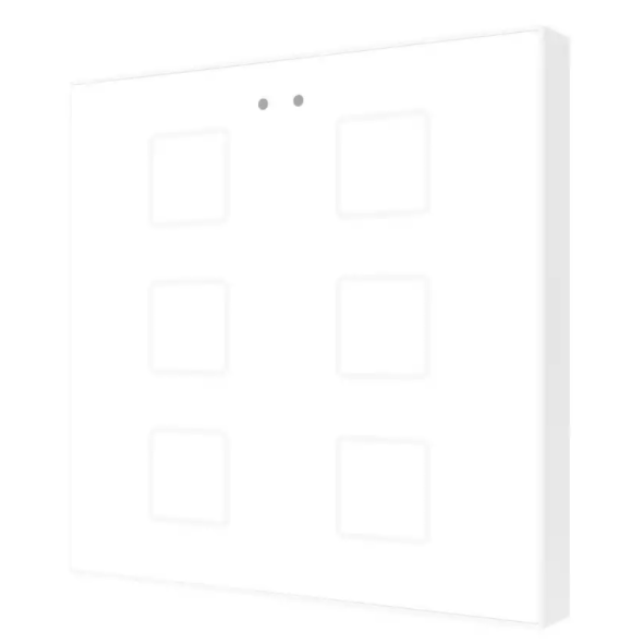 Сенсорный выключатель KNX Zennio Flat 6 V2, 6-кнопочный, белый артикул 245238Si-1