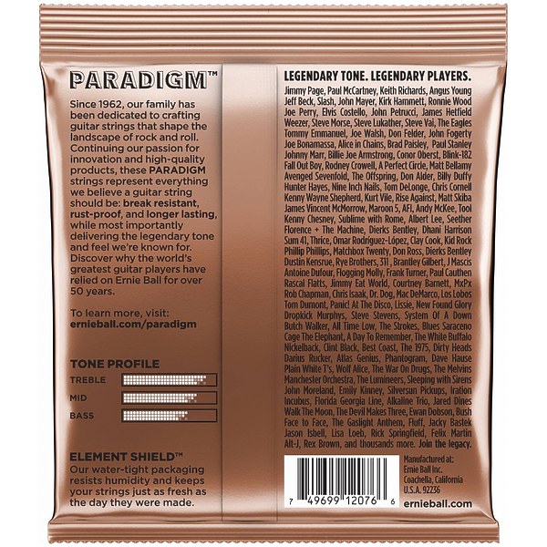 Струны для акустической гитары Ernie Ball 2076 Paradigm 12-16-24w-32-44-54 артикул 291582Si-1 фото 3