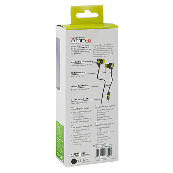 Наушники Monster Clarity HD High Definition In-Ear Headphones Green (128667-00) артикул 121518Si-1 фото 8