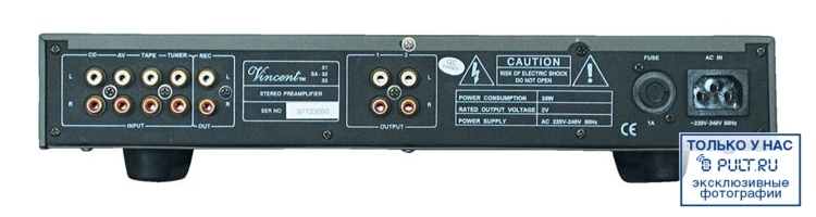 Предусилитель Vincent SA-31 black артикул 325102FV-1 фото 3