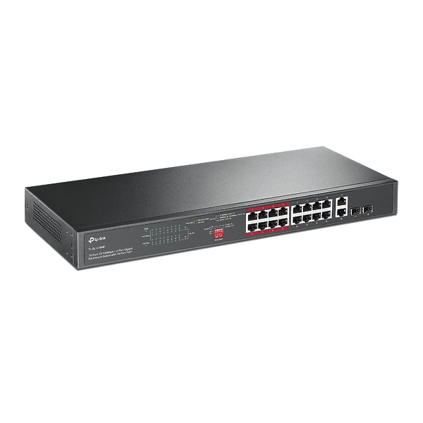 Коммутатор TP-LINK TL-SL1218MP 16x100Mb 2G 16PoE+ 192W неуправляемый артикул 267851Si-1