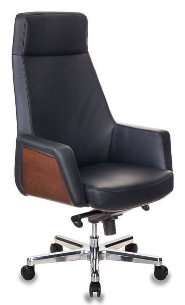 Кресло Бюрократ _ANTONIO/BLACK (Office chair _Antonio black leather cross aluminum) артикул 263490Si-1