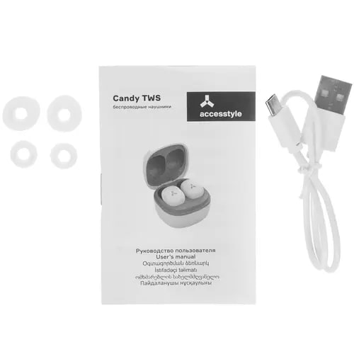 Наушники Accesstyle Candy TWS White артикул 315861Si-1 фото 6