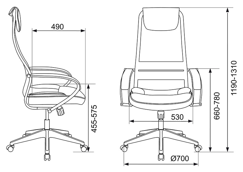 Кресло Бюрократ CH-608/BLACK (Office chair CH-608 black TW-01 seatblack TW-11 eco.leather/gauze headrest cross plastic) артикул 263309Si-1 фото 7