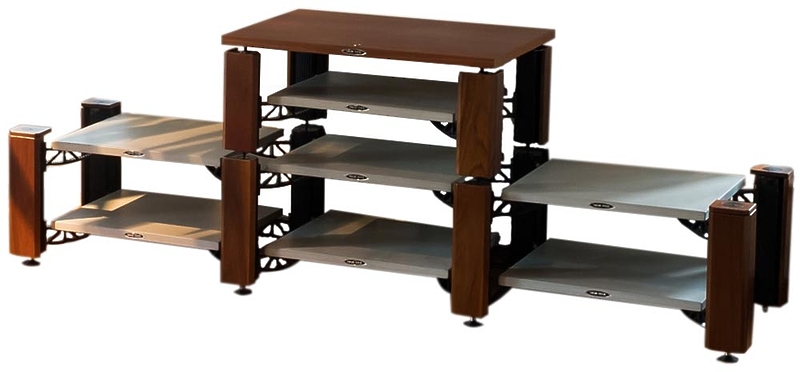 Стойка под Hi-Fi компоненты Solid Tech Hybrid Wood 7 Top+TT (200x275 mm) Walnut/Concrete артикул 251363Si-1