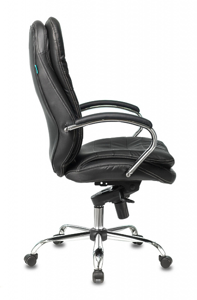 Кресло Бюрократ T-9950/BLACK (Office chair T-9950 black leather cross metal хром) артикул 263415Si-1 фото 4