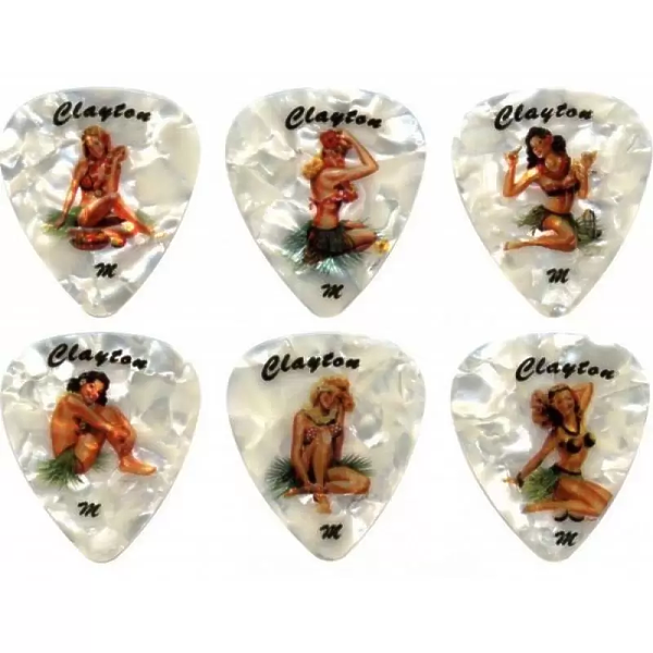 Медиаторы CLAYTON HHM/12 - HULA HOTTIES, Medium, белый 12шт артикул 290742Si-1