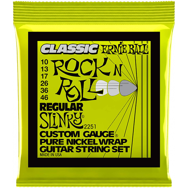 Струны для гитары Ernie Ball 2251 Classic Pure Nickel Regular Slinky 10-46 артикул 280587Si-1