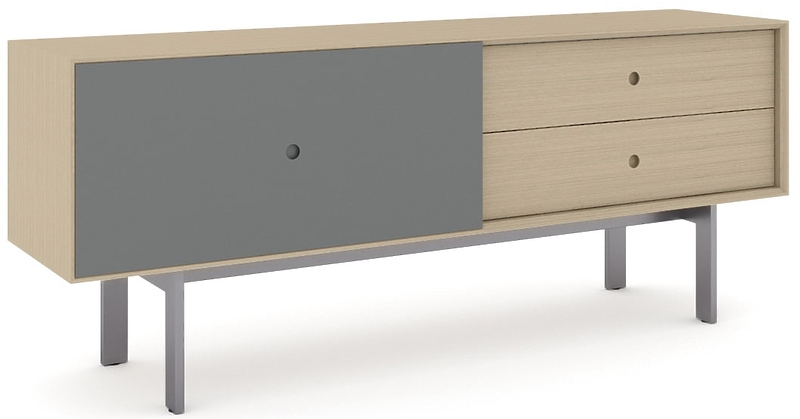 Тумба для AV-аппаратуры BDI Margo 5229 Drift Oak/Fog Grey артикул 216586Si-1