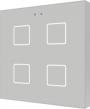 Выключатель сенсорный Zennio ZVI-F4-S KNX Flat F4, 4-кнопочный, LED индикация, 2хAI/DI, термостат, датчик температуры, датчик приближения, пластиковая рамка, 81х81х9мм, в уст. коробку, цвет серебро артикул 206504Si-1