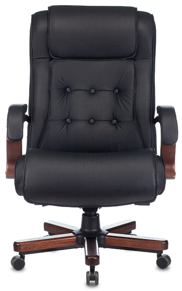 Кресло Бюрократ T-9926WALNUT/BLACK (Office chair T-9926WALNUT black leather cross metal/wood) артикул 263286Si-1 фото 3