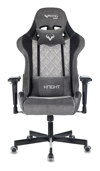 Кресло Zombie VIKING 7 KNIGHT GR (Game chair VIKING 7 KNIGHT Fabric grey Loft rombus textile/eco.leather headrest cross metal) артикул 263379Si-1 фото 9