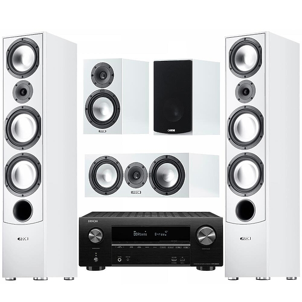 Комплект домашнего кинотеатра Canton GLE Set 5.0 (490.2+456.2+426.2) white + Denon AVR-X2600H black артикул 228165Si-1