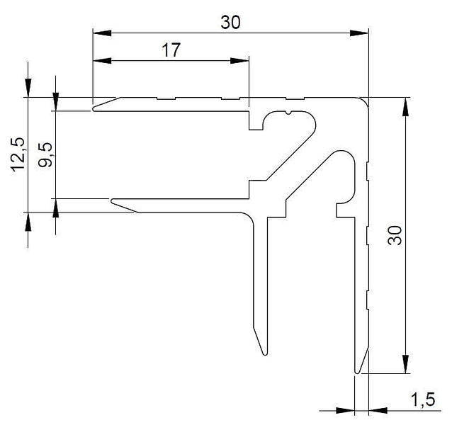 Профиль угловой Adam Hall 6107 (длина 4 м) артикул 247749Si-1 фото 3