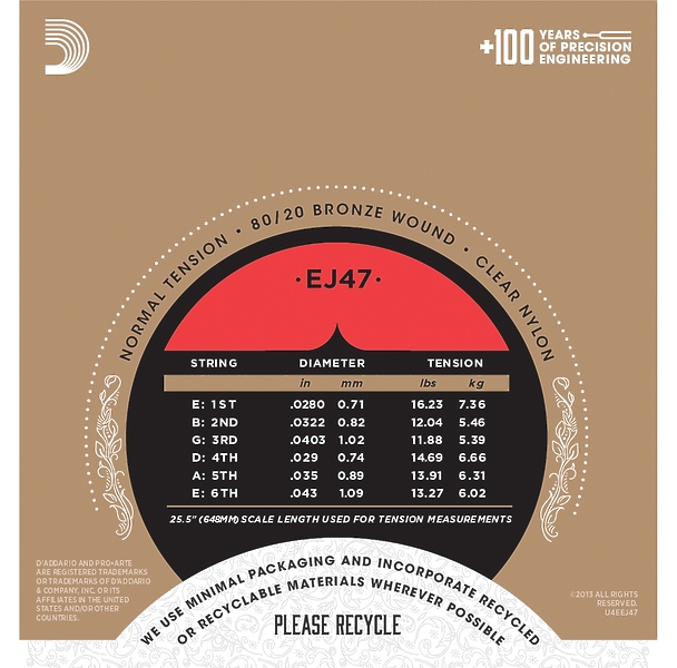 Струны для классической гитары D'Addario EJ47 артикул 308145Si-1 фото 3