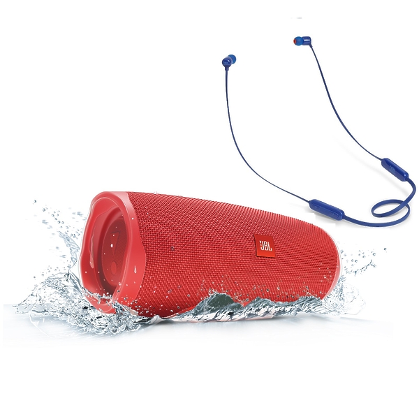 Портативная акустика JBL Charge 4 Red + T110BT Blue артикул 194796Si-1 в интернет-магазине «HiFiRussia»