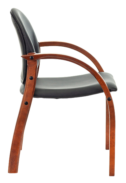 Кресло Бюрократ ДЖУНО (Chair ДЖУНО black eco.leather legs wood) артикул 263222Si-1 фото 4