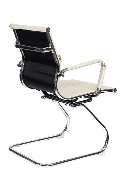 Кресло Бюрократ CH-883-LOW-V/IVORY (Office chair CH-883-LOW-V ivory eco.leather low back runners metal хром) артикул 263368Si-1 фото 5