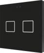 Выключатель сенсорный Zennio ZVI-F2-A KNX Flat F2, 2-кнопочный, LED индикация, 2хAI/DI, термостат, датчик температуры, датчик приближения, пластиковая рамка, 81х81х9мм, в уст. коробку, цвет черный артикул 206497Si-1