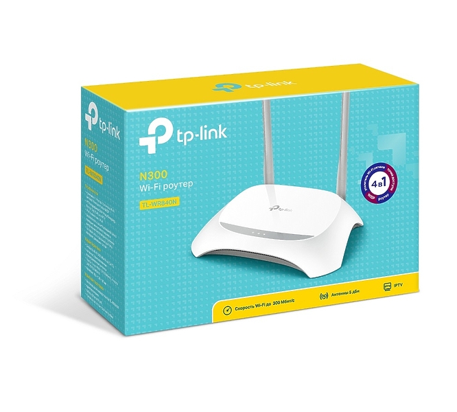 Роутер TP-LINK TL-WR840N N300 10/100BASE-TX White артикул 267796Si-1 фото 3