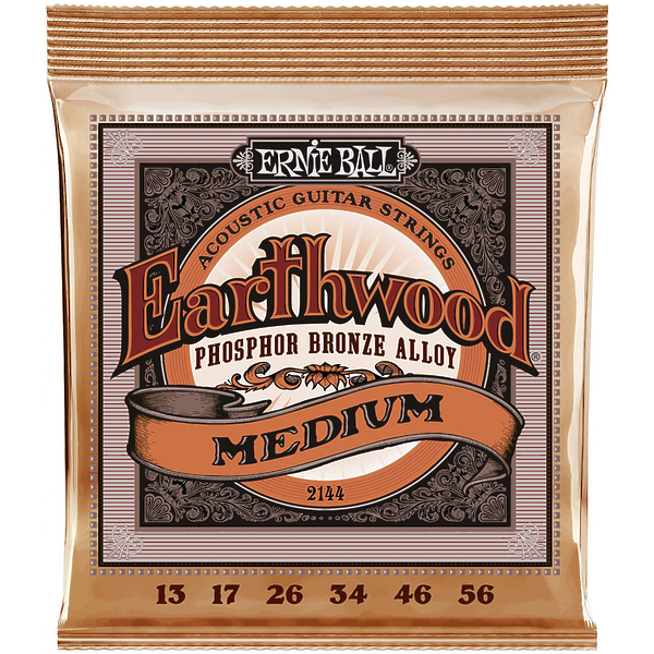 Струны для акустической гитары Ernie Ball 2144 Earthwood Phosphor Bronze Medium 13-17-26-34-46-56 артикул 291589Si-1