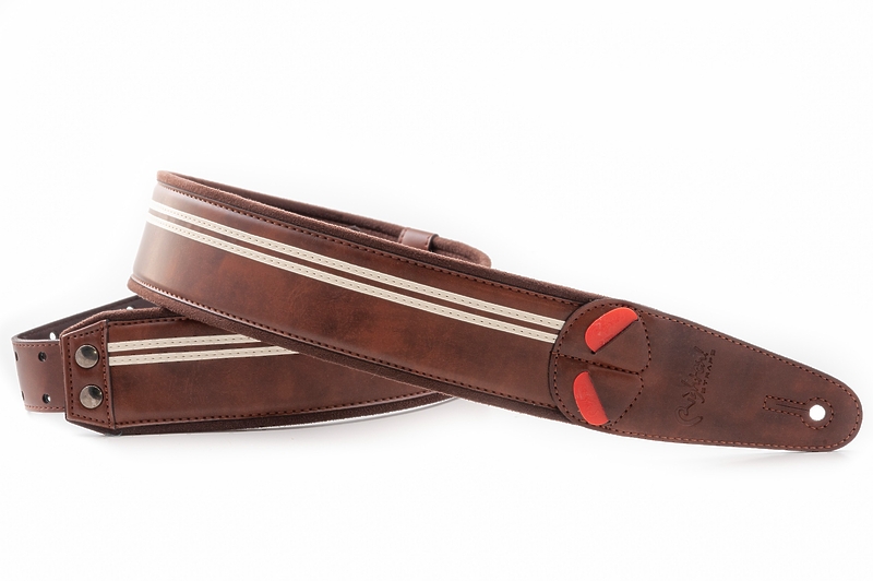Ремень для гитары RightOn Straps Mojo Race Brown артикул 331612Si-1