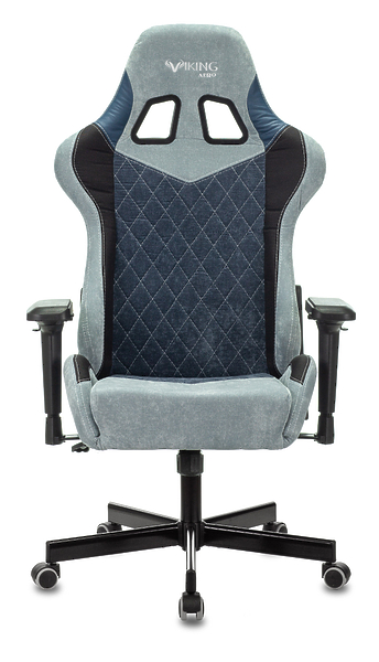 Кресло Zombie VIKING 7 KNIGHT BL (Game chair VIKING 7 KNIGHT Fabric blue textile/eco.leather headrest cross metal) артикул 263416Si-1 фото 6