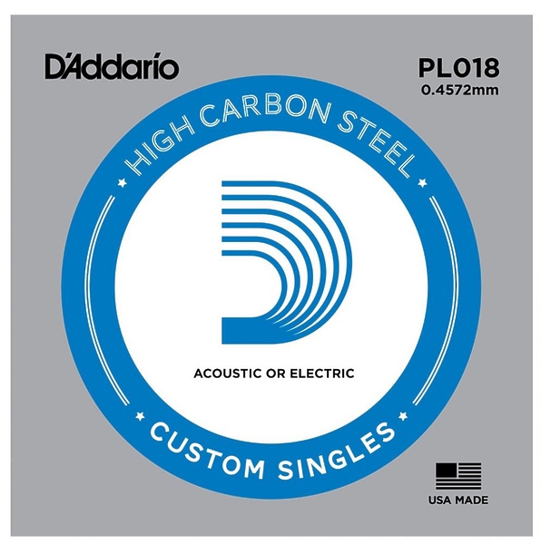 Струны (1 шт) D'Addario PL018 Single Plain Steel 018 артикул 273681Si-1