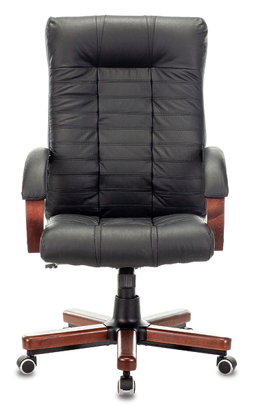 Кресло Бюрократ KB-10WALNUT/B/LEATH (Office chair KB-10WALNUT black leather cross metal/wood) артикул 263345Si-1 фото 4