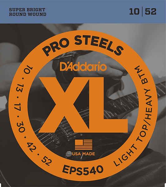 Струны D'Addario EPS540 PROSTEELS LIGHT TOP/HEAVY BOTTOM 10-52 артикул 273650Si-1