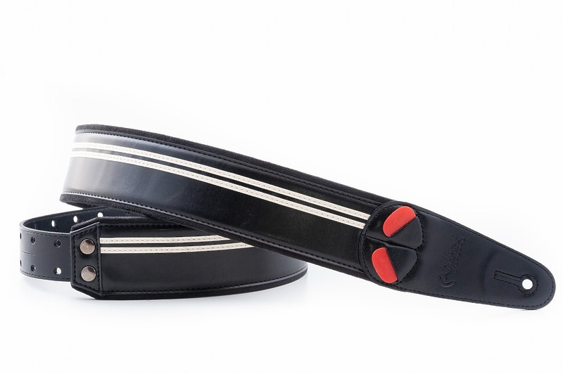 Ремень для гитары RightOn Straps Mojo Race Black артикул 331611Si-1