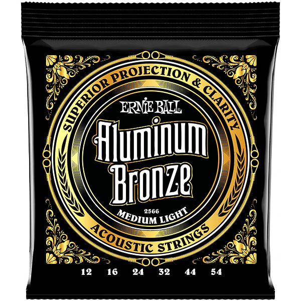 Струны для акустической гитары Ernie Ball 2566 Aluminum Bronze Medium Light 12-16-24w-32-44-54 артикул 291604Si-1
