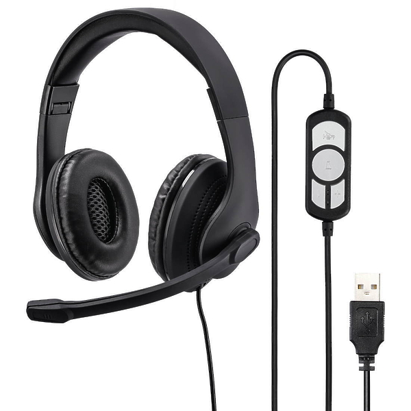 Наушники Hama HS-USB300 Black (00139924) артикул 248848Si-1