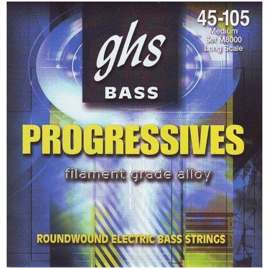 Струны для бас-гитары GHS M8000 (45-105) Progressives артикул 291183Si-1